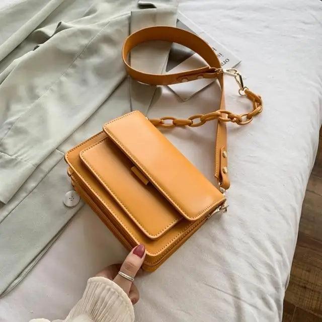 Chain Design Trendy Lady Bags Mini Pu Leather Flap Bags for Women Shoulder Handbag Female Fashion Cross Body Bag with Lid Stevvex