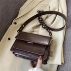 Chain Design Trendy Lady Bags Mini Pu Leather Flap Bags for Women Shoulder Handbag Female Fashion Cross Body Bag with Lid Stevvex