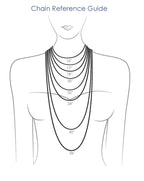 Tri Tone Sterling Silver Moon Cut Chain Necklace 18 Inch
