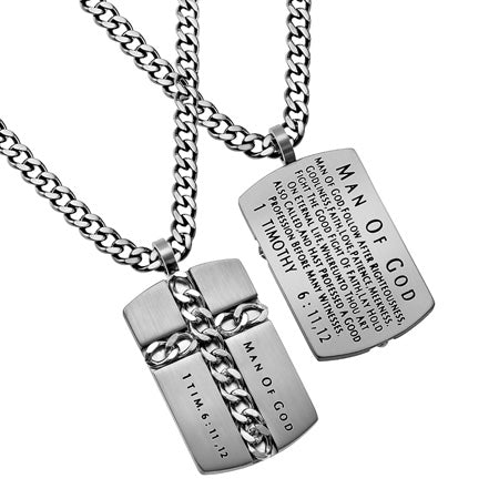 Silver Chain Cross Necklace KingdomWear