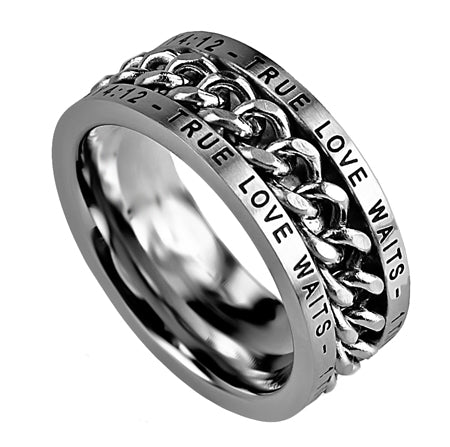 Silver Chain Ring - True Love Waits KingdomWear