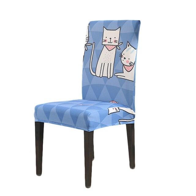 Chair Cover Simple Home  Printed Chair Cover Household Thickened Fleece Chair Cover Universal KitchenDining Chair Cover Spandex tretch Removable Washable Dining Room Chair Protector Slipcovers/Home Decor Dining Room Seat Cover Stevvex