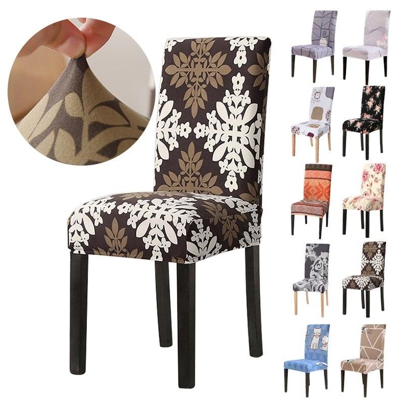 Chair Cover Simple Home  Printed Chair Cover Household Thickened Fleece Chair Cover Universal KitchenDining Chair Cover Spandex tretch Removable Washable Dining Room Chair Protector Slipcovers/Home Decor Dining Room Seat Cover Stevvex