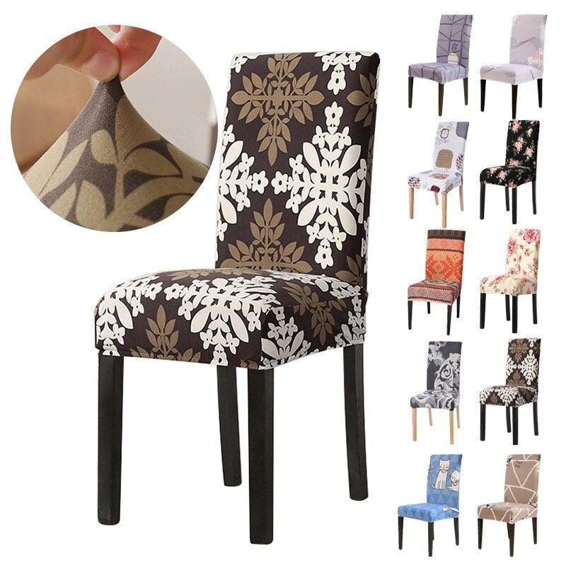 Chair Cover Simple Home  Printed Chair Cover Household Thickened Fleece Chair Cover Universal KitchenDining Chair Cover Spandex tretch Removable Washable Dining Room Chair Protector Slipcovers/Home Decor Dining Room Seat Cover Stevvex