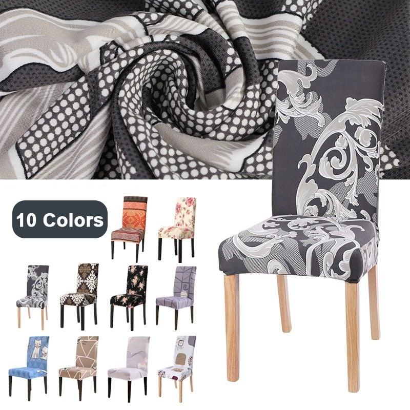 Chair Cover Simple Home  Printed Chair Cover Household Thickened Fleece Chair Cover Universal KitchenDining Chair Cover Spandex tretch Removable Washable Dining Room Chair Protector Slipcovers/Home Decor Dining Room Seat Cover Stevvex