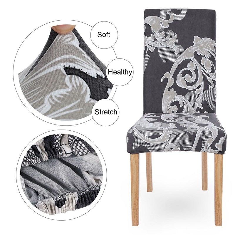 Chair Cover Simple Home  Printed Chair Cover Household Thickened Fleece Chair Cover Universal KitchenDining Chair Cover Spandex tretch Removable Washable Dining Room Chair Protector Slipcovers/Home Decor Dining Room Seat Cover Stevvex