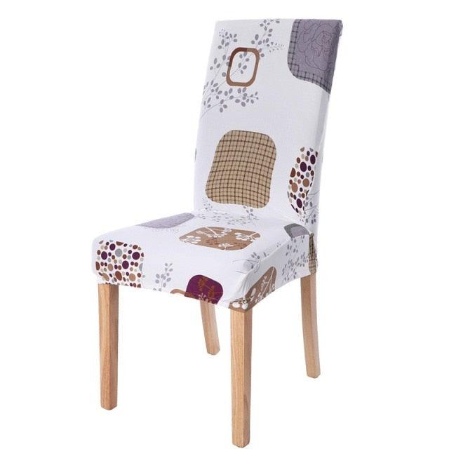 Chair Cover Simple Home  Printed Chair Cover Household Thickened Fleece Chair Cover Universal KitchenDining Chair Cover Spandex tretch Removable Washable Dining Room Chair Protector Slipcovers/Home Decor Dining Room Seat Cover Stevvex