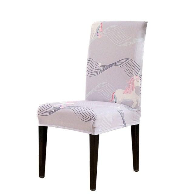 Chair Cover Simple Home  Printed Chair Cover Household Thickened Fleece Chair Cover Universal KitchenDining Chair Cover Spandex tretch Removable Washable Dining Room Chair Protector Slipcovers/Home Decor Dining Room Seat Cover Stevvex