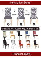 Chair Covers For Dining Room Stretch Spandex Removable Washable Anti-dust Seat Slipcover Multicolor  Chair covers  Chair Covers For Dining Room With Printed Patterns Easy Slip-on Stretchy Dining Room Chair Covers Stevvex