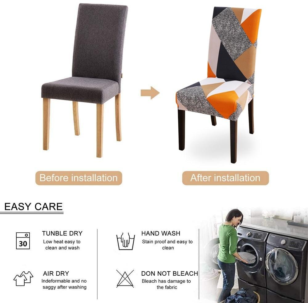 Chair Covers For Dining Room Stretch Spandex Removable Washable Anti-dust Seat Slipcover Multicolor  Chair covers  Chair Covers For Dining Room With Printed Patterns Easy Slip-on Stretchy Dining Room Chair Covers Stevvex