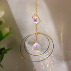 Chandelier Crystal Wind Chime Pendant Metallic Hoop Moon Rainbow Maker Sun Hanging Drop Crystal For Window Curtains Home Decor Gifts Photography Prop Stevvex