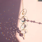 Chandelier Crystal Wind Chime Pendant Metallic Hoop Moon Rainbow Maker Sun Hanging Drop Crystal For Window Curtains Home Decor Gifts Photography Prop Stevvex