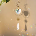 Chandelier Crystal Wind Chime Pendant Metallic Hoop Moon Rainbow Maker Sun Hanging Drop Crystal For Window Curtains Home Decor Gifts Photography Prop Stevvex