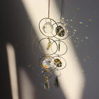 Chandelier Crystal Wind Chime Pendant Metallic Hoop Moon Rainbow Maker Sun Hanging Drop Crystal For Window Curtains Home Decor Gifts Photography Prop Stevvex