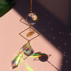 Chandelier Crystal Wind Chime Pendant Metallic Hoop Moon Rainbow Maker Sun Hanging Drop Crystal For Window Curtains Home Decor Gifts Photography Prop Stevvex