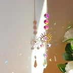 Chandelier Crystal Wind Chime Pendant Metallic Hoop Moon Rainbow Maker Sun Hanging Drop Crystal For Window Curtains Home Decor Gifts Photography Prop Stevvex
