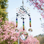 Chandelier Wind Chimes Ab Coating Crystal Prisms Hanging Sun Catcher Rainbow Chaser Crystals Ball Prisms  Window Curtains Pendant Home Decor Gifts Garden Patio Yard Stevvex