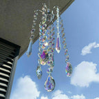 Chandelier Wind Chimes Ab Coating Crystal Prisms Hanging Sun Catcher Rainbow Chaser Crystals Ball Prisms  Window Curtains Pendant Home Decor Gifts Garden Patio Yard Stevvex