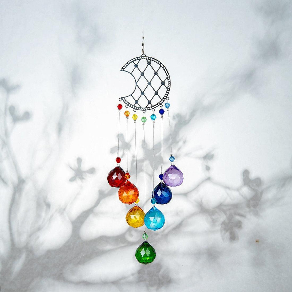 Chandelier Wind Chimes Ab Coating Crystal Prisms Hanging Sun Catcher Rainbow Chaser Crystals Ball Prisms  Window Curtains Pendant Home Decor Gifts Garden Patio Yard Stevvex