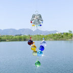 Chandelier Wind Chimes Ab Coating Crystal Prisms Hanging Sun Catcher Rainbow Chaser Crystals Ball Prisms  Window Curtains Pendant Home Decor Gifts Garden Patio Yard Stevvex