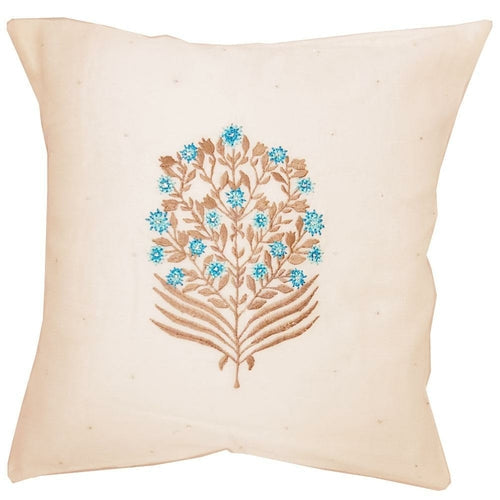 Chanderi Cotton Silk Cushion Cover Printed Floral Design
