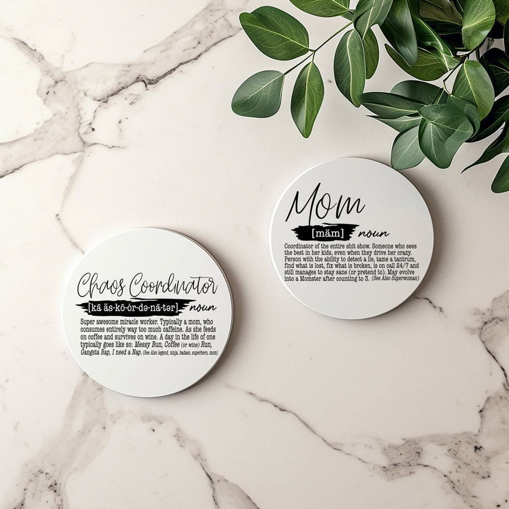 Adulting Coaster Gift Set 6 Pack Funny Quotes Coasters For Bar Countertop Decor And Display