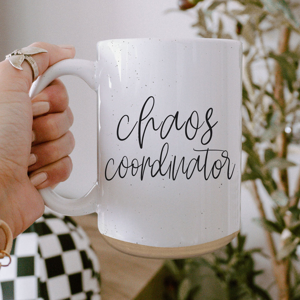 Chaos 16oz Ceramic Coffee Mug Funny Chaos Coordinator Mug For Busy Parents And Office BandsCo Straps