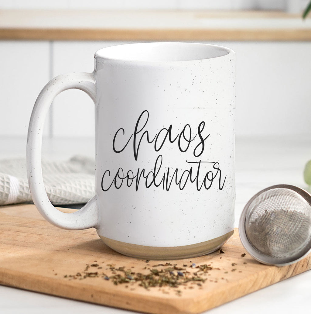 Chaos 16oz Ceramic Coffee Mug Funny Chaos Coordinator Mug For Busy Parents And Office BandsCo Straps