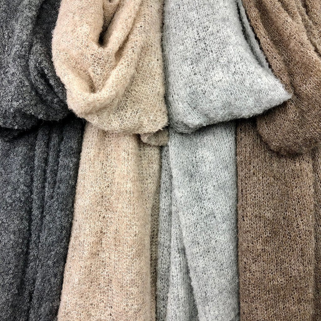 Charcoal Alpaca Scarf Oversized Ultra Plush Lightweight Warm Soft Thermal Wrap BandsCo Straps