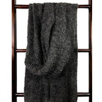 Charcoal Alpaca Scarf Oversized Ultra Plush Lightweight Warm Soft Thermal Wrap BandsCo Straps