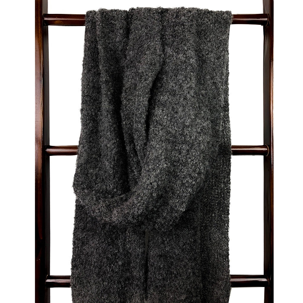 Charcoal Alpaca Scarf Oversized Ultra Plush Lightweight Warm Soft Thermal Wrap BandsCo Straps