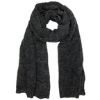 Charcoal Alpaca Scarf Oversized Ultra Plush Lightweight Warm Soft Thermal Wrap BandsCo Straps