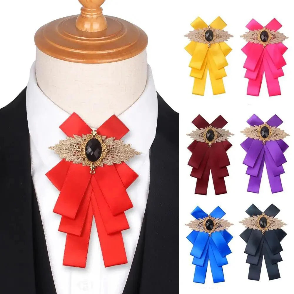 Charming  Butterfly Ladies Bowtie Casual Solid Color Rhinestone Brooch Bowties For Women Fashionable Wedding  Bowtie Stevvex