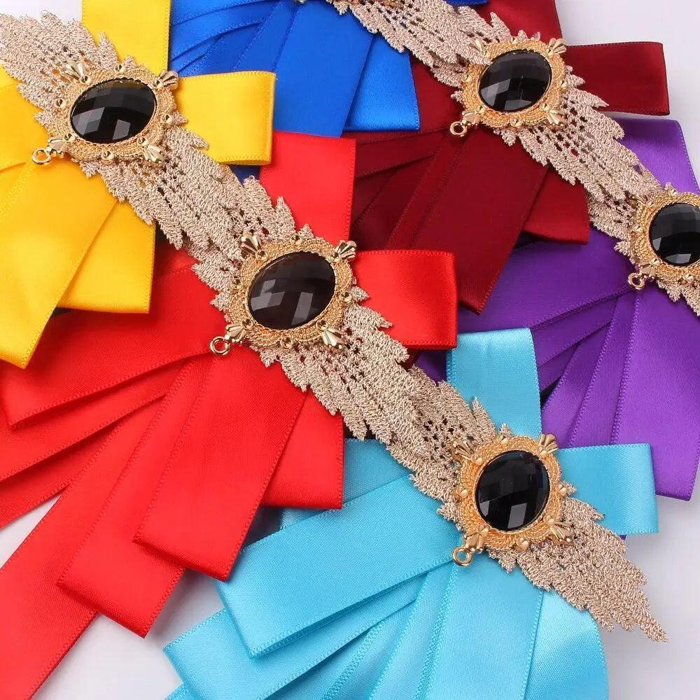 Charming  Butterfly Ladies Bowtie Casual Solid Color Rhinestone Brooch Bowties For Women Fashionable Wedding  Bowtie Stevvex