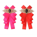 Charming  Butterfly Ladies Bowtie Casual Solid Color Rhinestone Brooch Bowties For Women Fashionable Wedding  Bowtie Stevvex