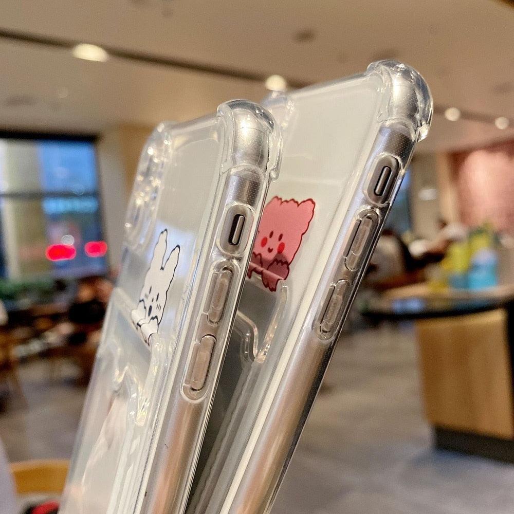Charming Card Phone Case For iPhone 14 13 12 11 Pro Max 7 8 Plus X XR XS Max Transparent Wallet Soft Bumper Back Cover Funny Couple Transparent Soft iphone Cover Stevvex