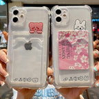 Charming Card Phone Case For iPhone 14 13 12 11 Pro Max 7 8 Plus X XR XS Max Transparent Wallet Soft Bumper Back Cover Funny Couple Transparent Soft iphone Cover Stevvex