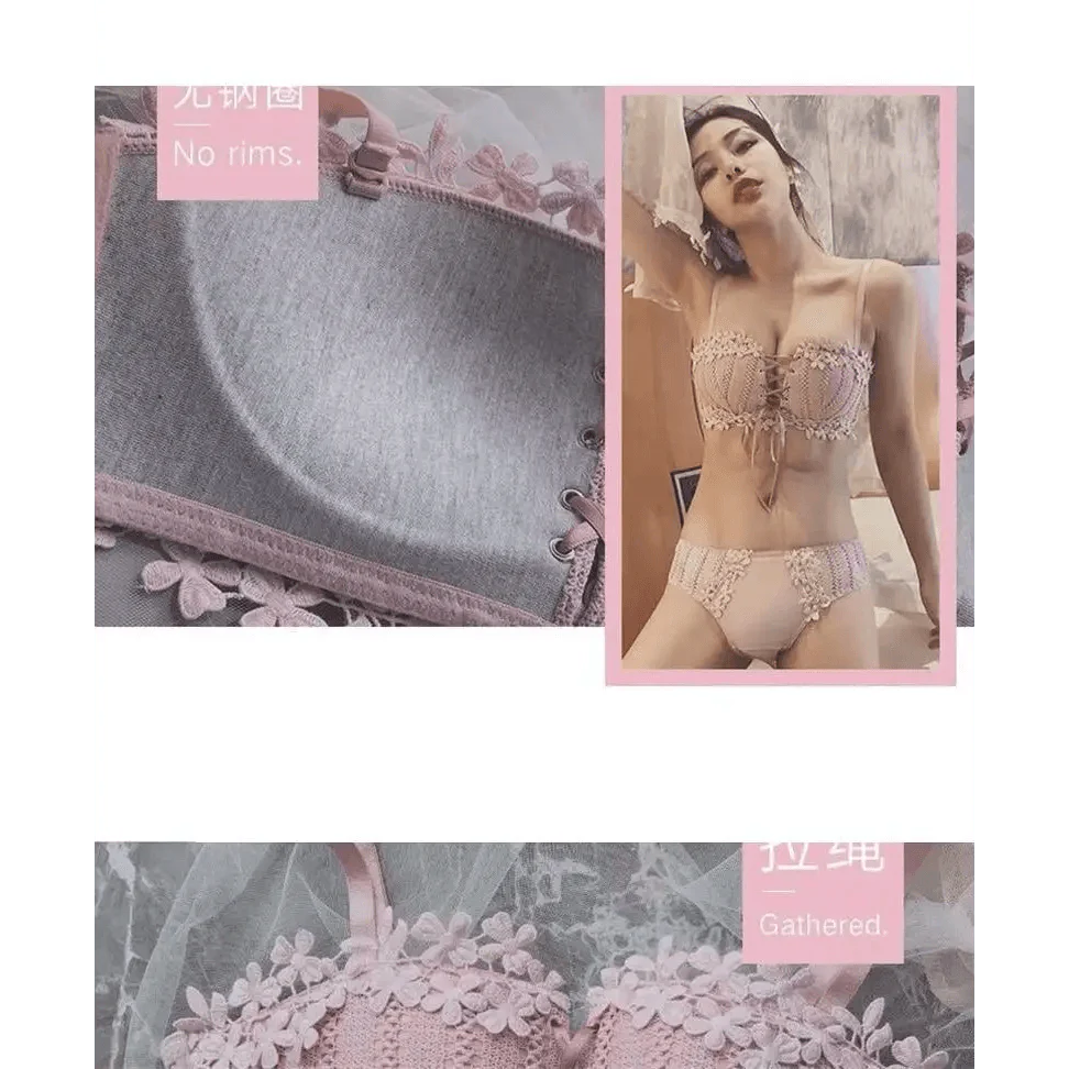 Charming Floral Embroidery Bras for Women Tied Lingerie Seamless Bra Bralette Wireless Brassiere Female Underwear Intimates Stevvex