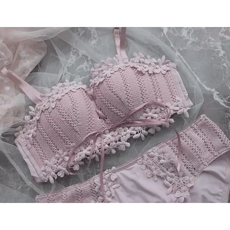 Charming Floral Embroidery Bras for Women Tied Lingerie Seamless Bra Bralette Wireless Brassiere Female Underwear Intimates Stevvex