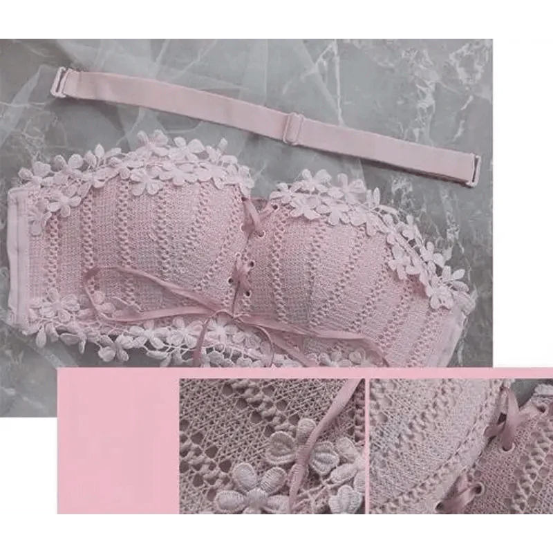 Charming Floral Embroidery Bras for Women Tied Lingerie Seamless Bra Bralette Wireless Brassiere Female Underwear Intimates Stevvex