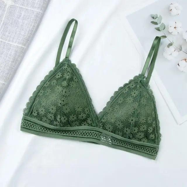 Charming Floral Lace Bra Top For Women Push Up Female Lingerie breathable Bralette Removable Pad Thin Fashion New Wireless Bras Stevvex