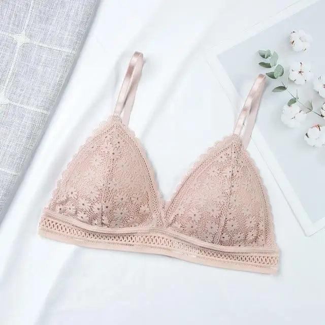 Charming Floral Lace Bra Top For Women Push Up Female Lingerie breathable Bralette Removable Pad Thin Fashion New Wireless Bras Stevvex