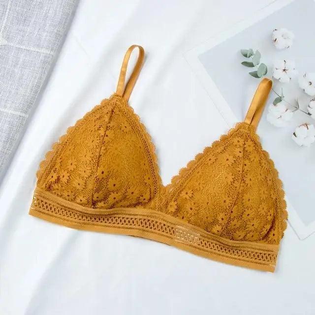Charming Floral Lace Bra Top For Women Push Up Female Lingerie breathable Bralette Removable Pad Thin Fashion New Wireless Bras Stevvex