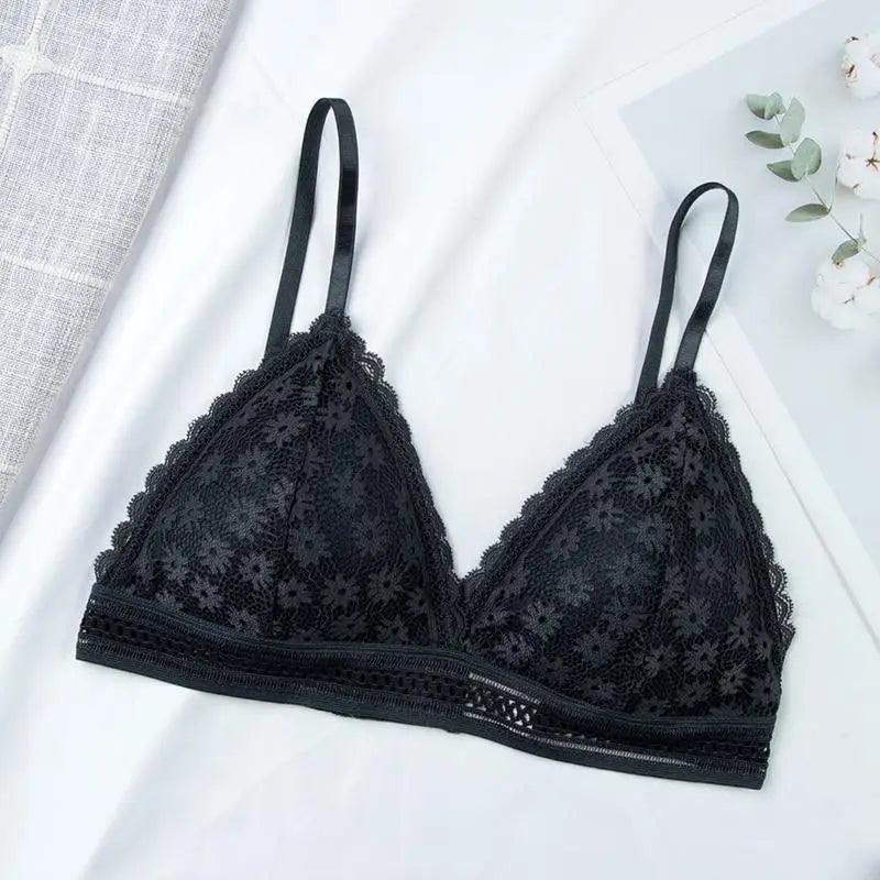 Charming Floral Lace Bra Top For Women Push Up Female Lingerie breathable Bralette Removable Pad Thin Fashion New Wireless Bras Stevvex