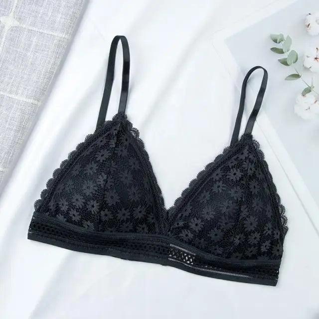 Charming Floral Lace Bra Top For Women Push Up Female Lingerie breathable Bralette Removable Pad Thin Fashion New Wireless Bras Stevvex