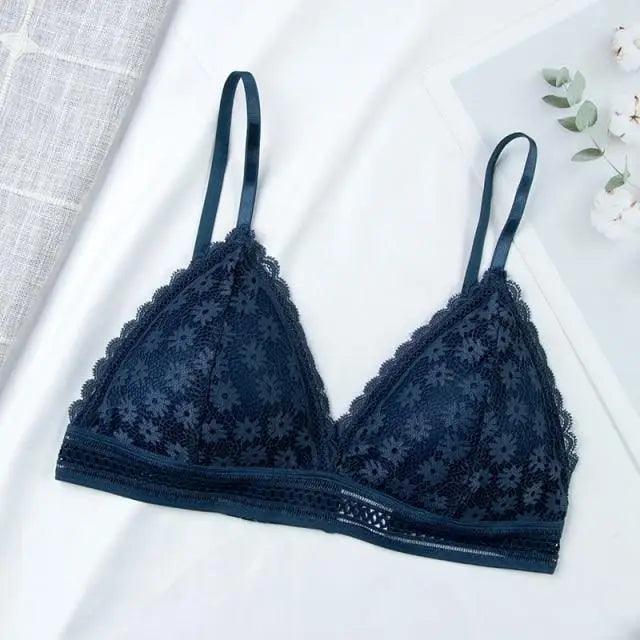 Charming Floral Lace Bra Top For Women Push Up Female Lingerie breathable Bralette Removable Pad Thin Fashion New Wireless Bras Stevvex
