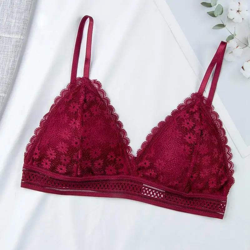 Charming Floral Lace Bra Top For Women Push Up Female Lingerie breathable Bralette Removable Pad Thin Fashion New Wireless Bras Stevvex