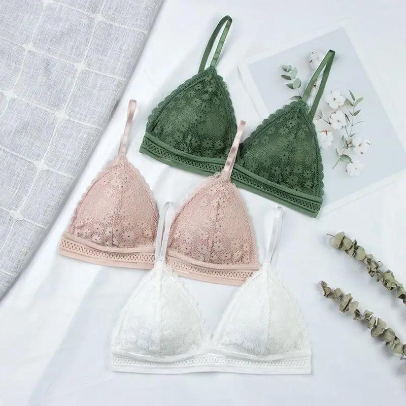Charming Floral Lace Bra Top For Women Push Up Female Lingerie breathable Bralette Removable Pad Thin Fashion New Wireless Bras Stevvex
