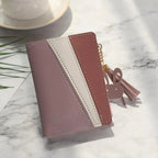Charming Hit Color Short Tassels Wallets,Bags Zipper PU Leather, Card Holder, Pendant Coin Purse, Card Cash Clutch For Women And Girls Stevvex