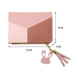 Charming Hit Color Short Tassels Wallets,Bags Zipper PU Leather, Card Holder, Pendant Coin Purse, Card Cash Clutch For Women And Girls Stevvex